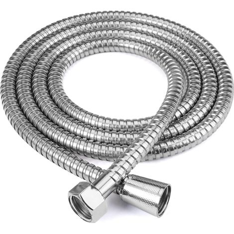 Duschschlauch – 1 Stück – Edelstahl – Verdrehsicher G1/2 – Badezimmer – 200 cm, Chrom (1/5)
