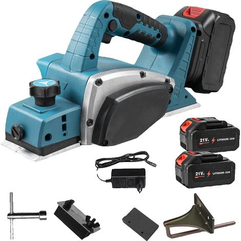 Raboteuse Électrique Sans Fil, Coupe à Grande Vitesse, Design Ergonomique, Avec 2×Batterie (1/2)