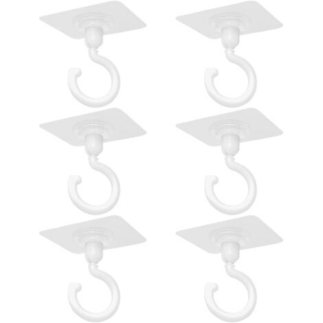 Lot de 6 Crochets Adhésifs Rotatifs pour Plafond et Mur - Polyvalents pour Cuisines et Salles de Bain (1/5)