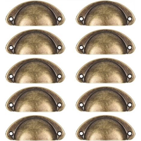 10 pezzi di maniglie per mobili retrò, maniglie per cassetti adatte per armadi, credenze, cassettiere, cassetti da cucina, distanza tra i fori 61 mm in ferro (1/5)