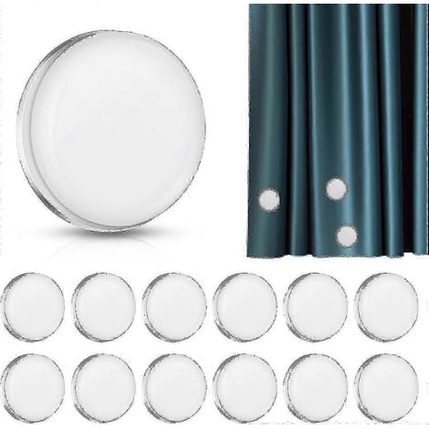 Lot de 12 poids magnétiques puissants pour rideau de douche, poids magnétiques ronds, empêchent la doublure du rideau de s'envoler. (1/5)