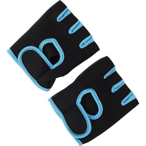 Gants de fitness respirants, élastiques et ajustables pour l'exercice et le sport, idéaux pour la musculation et l'haltérophilie. Bleu foncé, taille XL. (1/5)