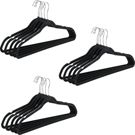 WENKO Beflockte Kleiderb gel, Schwarz, 15er Set, Kunststoff-B gel f r die Kleiderstange, Schwarz, Kunststoff (ABS) schwarz