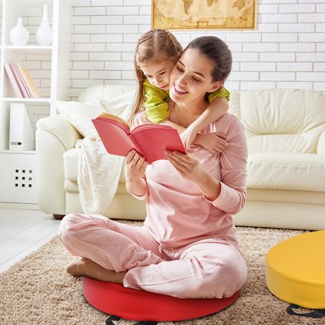 Lot de 6 Coussins de Chaise pour Enfant avec Poignées Coussins D'assise Rond φ38 x 8CM Multicolores (1/2)