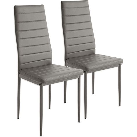 Set di 2 sedie da pranzo grigio