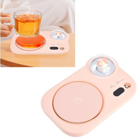 Chauffe-tasse intelligent, usage domestique, tasse chauffante, base chauffante à température constante, chauffe-biberon, tasse électrique, rose (1/5)