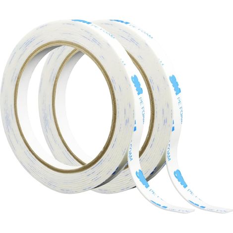 Ruban Adhésif Double Face Extra Fort Type 3M en Mousse PE Blanche 10 mm x 3 m, Épaisseur 1,1 mm, Bande Adhésive Haute Adhérence pour Montage, Maison, Bureau, Voiture et DIY (1/5)