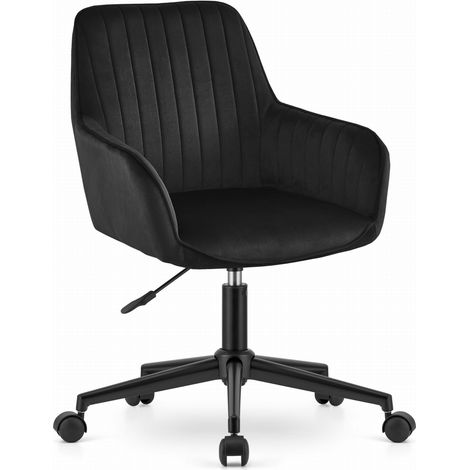 Fauteuil pivotant - leobert - roxy - velours noir (1/5)