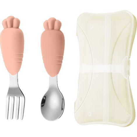 Cuillère Et Fourchette Pour Enfant - Acier Inoxydable - Convient Pour Autoalimentation - Lot De 2 Pièces (1/5)