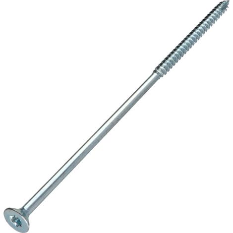 Vis bois TEKOR Tête fraisée Cranté 6X180 Filetée sur 70 TORX T30 Acier zingué Pointe antifendage type 17