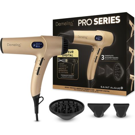 Haartrockner - SAINT ALGUE - Demeliss PRO SERIES - Diffusor - Leise - Gold