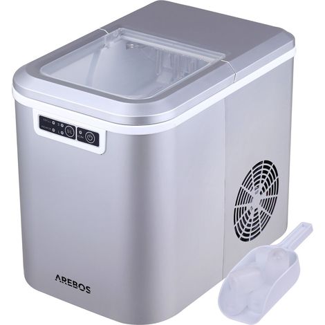 AREBOS Macchina per Cubetti di Ghiaccio 2,2L Macchina del ghiaccio 12 kg in 24h