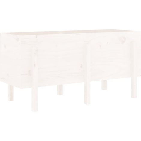 Maison Exclusive - Fioriera Rialzata da Giardino Bianca 121x50x57 cm Massello Pino