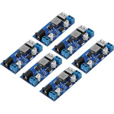 Buck Converter Module 6 pièces DC-DC Convertisseur d'alimentation Réducteur 24 V/12 V à 5 V/5 A Step Down Power Module avec port USB Prend en charge la charge rapide compatible (1/5)
