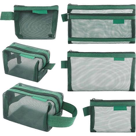 Lot de 6 pochettes de rangement transparentes en filet pour pièces de monnaie et autres petits objets, pochettes de rangement portables 3D pour cartes, idéales pour les voyages. (1/5)