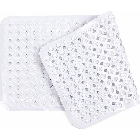 tapis de bain antidérapant rectangulaire à ventouses perforé 88 x 40 cm (1/3)