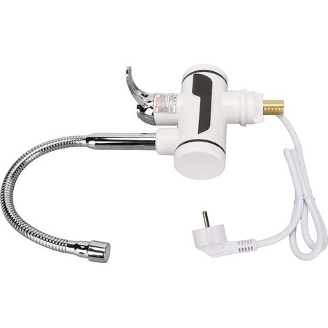 Mitigeur Chauffe-Eau Électrique Robinet Affichage Numérique Chauffage Rapide Froid pour Cuisine Salle de Bain 220V UE (1/5)