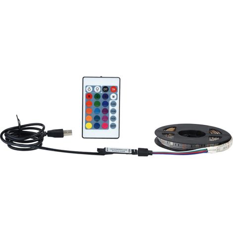 Bande LED USB 5V DC 5050 RGB étanche et flexible de 2 m (60 LED) pour éclairage d'ambiance TV (1/5)