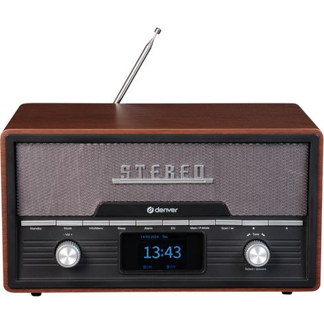 Radio retro Denver MDA-525DW de madera oscura (1/5)