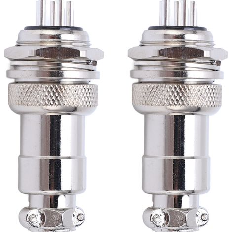 2PCS Aviation Connector Zinc Alloy Male Female Aviation Connector Plug Socket 20mm AC DC 250V 6 Pin