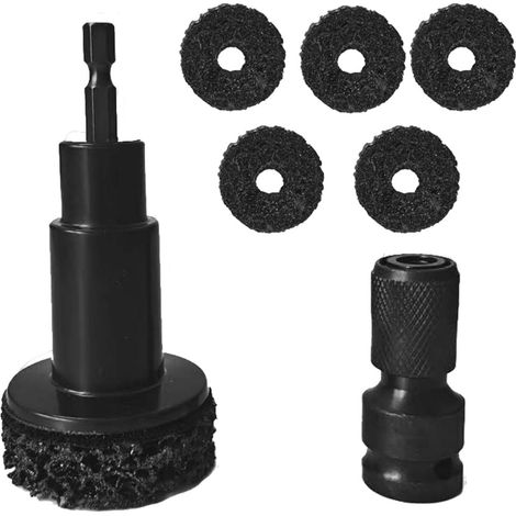 Nettoyage Moyeu De Roue Kit, Brosse Nettoyage Moyeux Kit Compris Tête Meulage Adaptateur Et Tampons Pour Restauration Des Voiture Jantes Compatible Perceuse Électrique Et 12,7Mm Clé À Chocs (1/5)