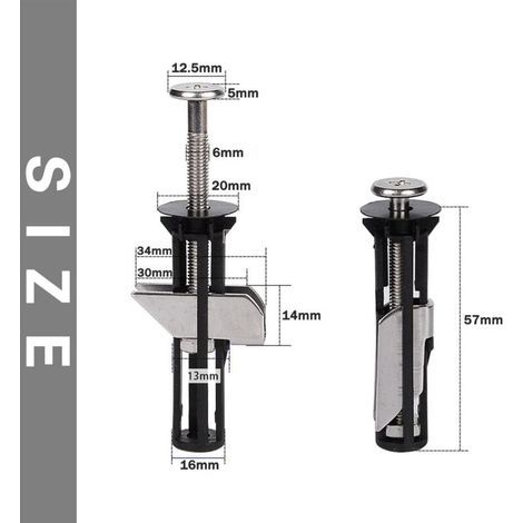 Kit de boulons universels pour abattant de toilette, vis, démontage rapide, installation facile – Pièces de rechange, accessoires d'entretien, fixation (1/3)