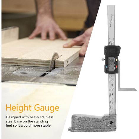 Jauge de profondeur numérique 0-150 mm avec socle en acier inoxydable pour mesure de hauteur et d'alésage (1/5)