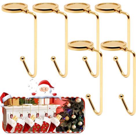 Support Pour Chaussettes De Noël - Support Métallique Pour Cheminée - Rotatif Avec Pads De Protection - 6 Pièces (1/5)