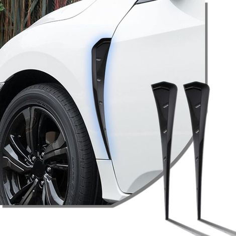 Seitenlüftungsschlitze für Kotflügel, ABS-Kohlefaser-Spoiler, dekorativer Kotflügelaufkleber, Lufteinlassgitter, universelles Auto-Außenzubehör (schwarz) (1/4)