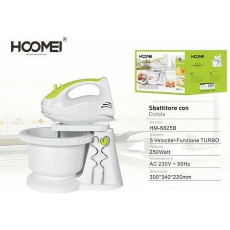 Batteur Electrique 5 Vitesses 250 Watt Hoomei Hm-6825b