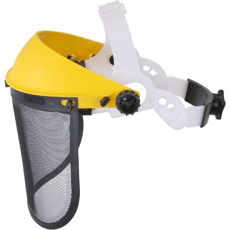 Visière protection relevable, écran grillagé (1/4)