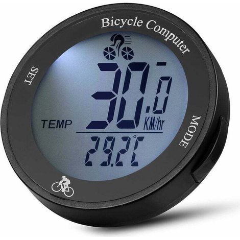 Compteur Velo sans Fil étanche Compteur Kilométrique de Vitesse avec Rétroéclairage LCD, Multifonction Velo Odomètre,de (1/4)
