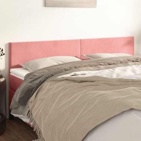 Têtes de lit 2 pcs Style Classique Armoire de lit - Rose 80x5x78/88 cm Velours BV637347 - BonneVie (1/5)