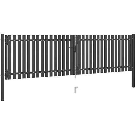 Maison Exclusive - Gartentor aus Stahl 400 x 75 cm Anthrazit (1/5)