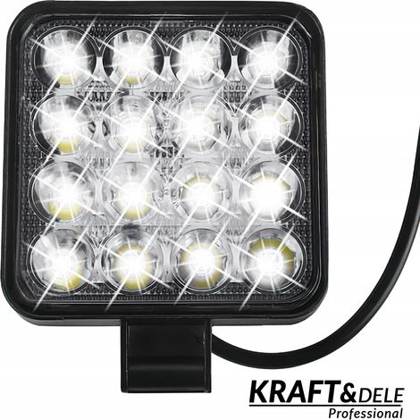 Arbeitsscheinwerfer, Rückfahrscheinwerfer, quadratisch, 30 W, 16 LEDs, 2500 lm, 12–40 V (1/5)
