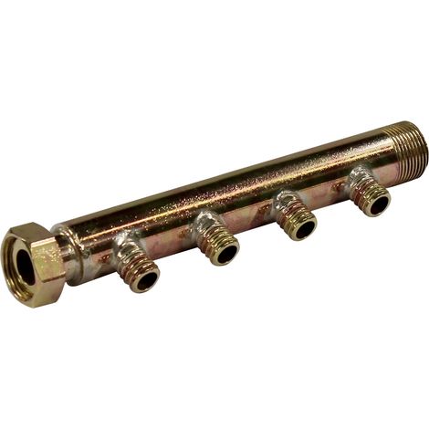 Collecteur 3/4" (20/27) Mâle + écrou tournant - 4 départs pour tube PER Ø16 - entraxe 40mm