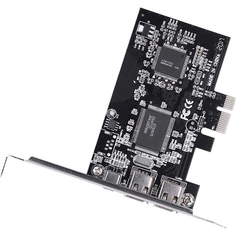 Carte Contrôleur PCIe FireWire 1394a Adaptateur IEEE 1394a à 3 Ports avec Câble, Plug-and-Play, échange à Chaud, pour Caméra DV, Caméscope, Disque Dur, Appareil -vidéo, Ordinateur de Bureau (1/5)