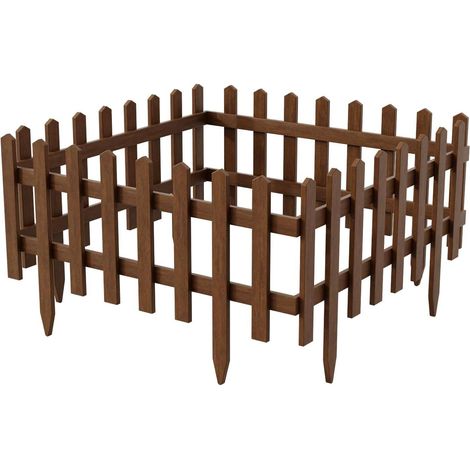 Lot de 4 Bordures Bogateco Bois Brun foncé 40x94 cm Impregne (1/5)