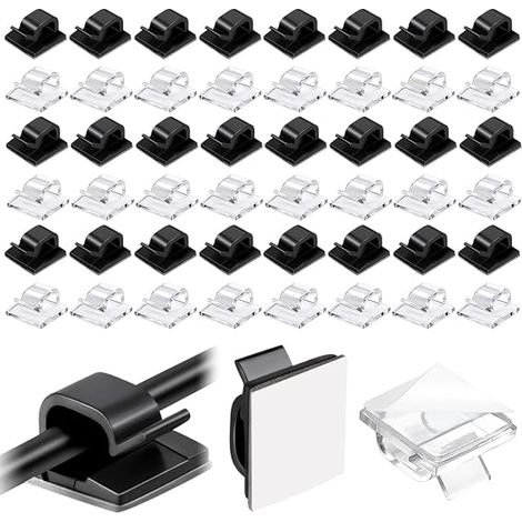 Support de câble Lot (blanc + noir), gestion de câbles pour bureau, maison et guirlandes lumineuses pour ranger les fils (1/5)