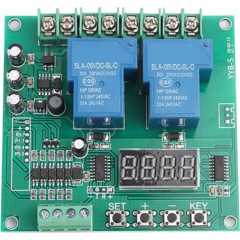 YYB-5 12V/24V Vorwärts-/Rückwärts-Motorsteuerplatine mit Doppelrelais-Verzögerungssynchronisationszyklusmodul (1/5)
