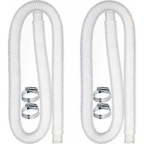 UlisemTubo di ricambio per piscina, accessori per pompa filtro con 4 clip metalliche, tubo lungo per pompa, accessori per piscina (1/4)