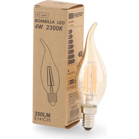 Ampoule LED à Filament E14 Pointe C35 4W Ambre 2300K - Ledme - LM8564 (1/2)