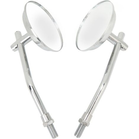 Rétroviseur latéral réglable pour moto, vision claire, compatible avec les barres de pare-chocs et d'amortisseurs de diamètre intérieur universel de 38 mm, couleur argent. (1/5)