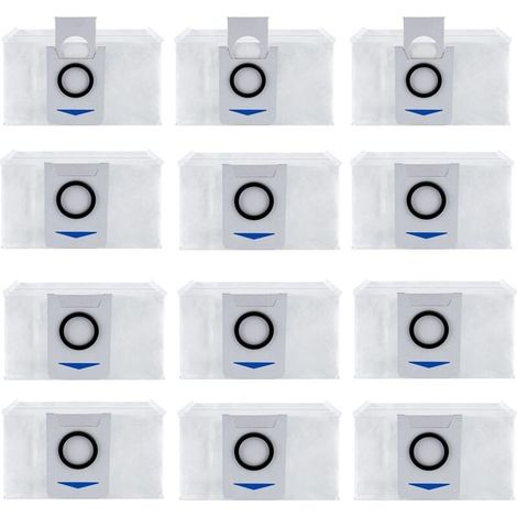 Lotto di 12 sacchi per aspirapolvere, accessori per Ecovacs Deebot X1 Omni / X1 e Omni, sacchetti di ricambio per la polvere (1/4)