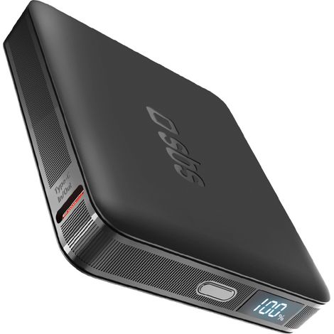 Batterie externe avec écran LCD 5000 mAh USB-C 10 W - noire (1/2)