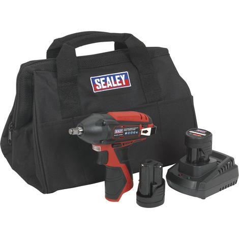 Sealey CP1204KIT SV12 Series 3/8""Sq Drive Cordless Impact Wrench Kit 12V 1.5Ah - 2 Batteries