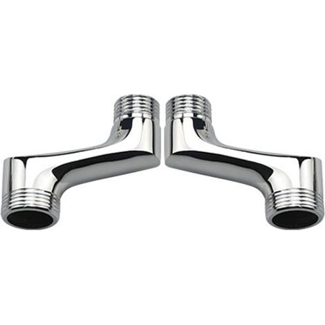 Raccord contre coudé pour douche – Laiton chromé – Filetage 1/2 3/4 – Montage mural – Robinet disque céramique anti-goutte (1/2)
