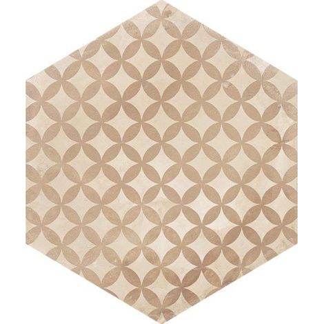 Alle Carrelage - Carrelage sol / mur hexagonal effet ciment 25 x 21.6 cm TERRA ASTRO HEXAGONAL BEIGE - Vendu par boîte de 1.17 m² (1/3)