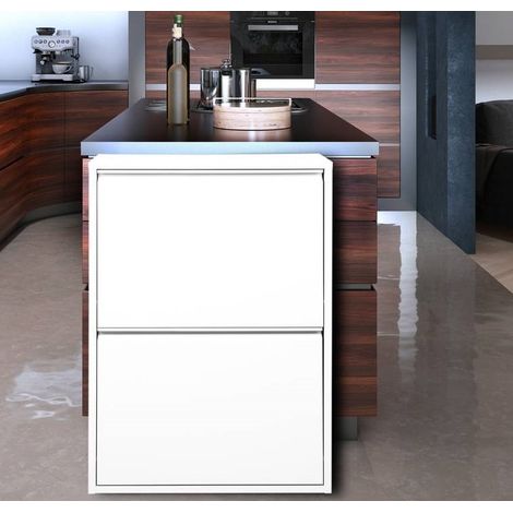 PORTARIFIUTI RACCOLTA DIFFERENZIATA CM 60X25X92CM IN METALLO BIANCO