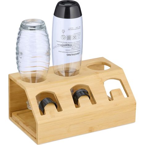 Escurridor de botellas de bambu para 3 botellas (1/5)